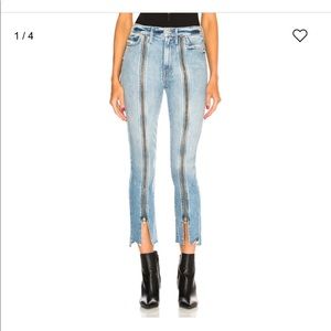 MOTHER High Waisted Rascal Zip Step Fray